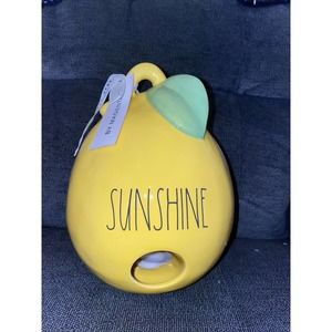 Rae Dunn Yellow Ceramic 8 in Lemon Shaped "Sunshine" Bird House-New
